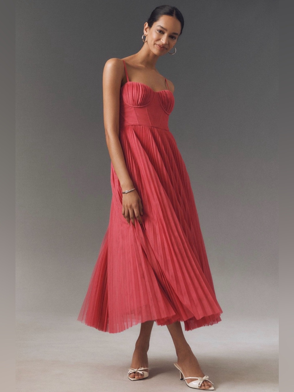 Hutch Square Neckline Long Dress in Burgundy